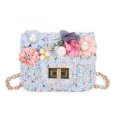 Little Girl Shoulder Bag Girls Handbags Portable Mini Purse Messenger Bag 1-5 Years Old Mini Flip Bag (Blue)